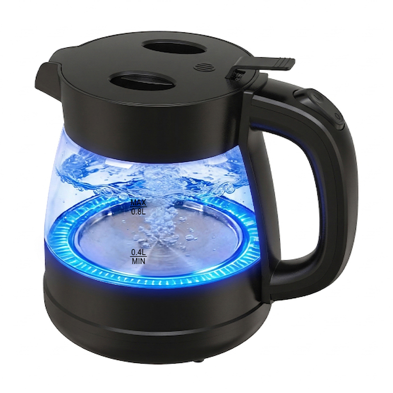 0.8L Anti-Tip High Borosilicate Glass Electric Kettle