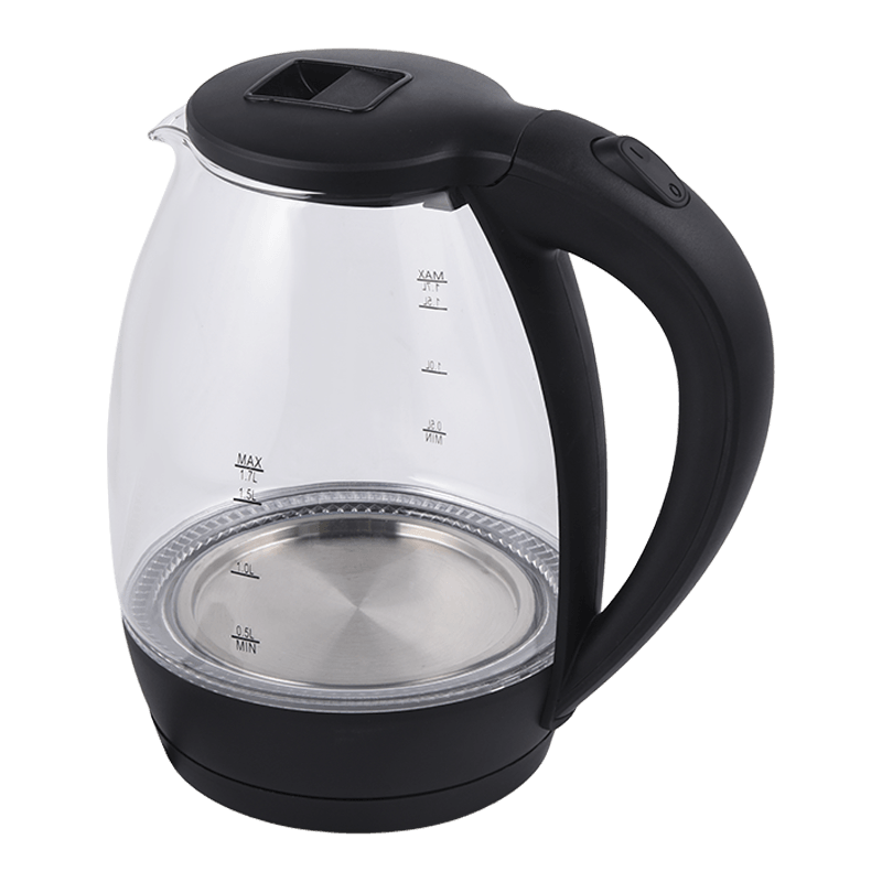1.7L manul pull lid high borosilicate pear-shaped glass electric kettle
